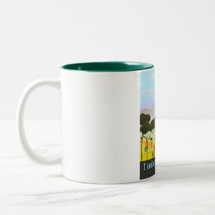 Tasse 2 Couleurs Affiche de voyage à Montefalco, Ombrie Italie