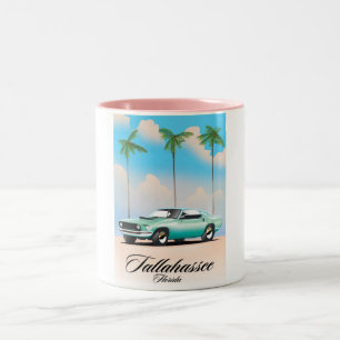 Tasse 2 Couleurs Affiche de voyage à Tallahassee en Floride.