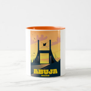 Tasse 2 Couleurs Affiche de voyage Abuja Nigeria City Gate Vintage