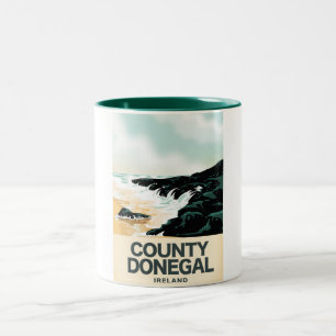 Tasse 2 Couleurs Affiche de voyage au bord de mer du comté de Doneg