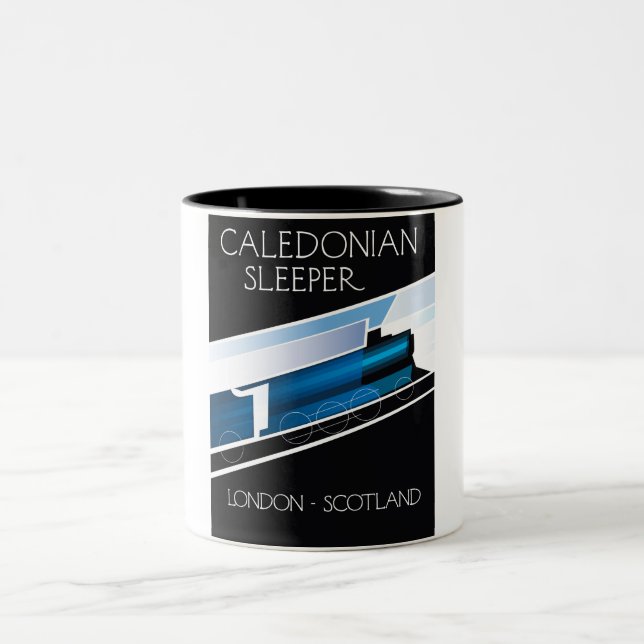 Tasse 2 Couleurs Affiche de voyage Caledonian Sleeper Londres Ecoss (Centre)