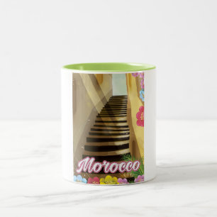 Tasse 2 Couleurs Affiche de voyage dans la vieille ville du Maroc