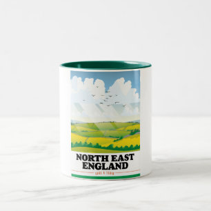 Tasse 2 Couleurs Affiche de voyage dans le nord-est de l'Angleterre