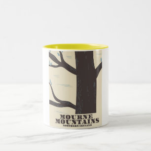 Tasse 2 Couleurs affiche de voyage dans les montagnes de Mourne en 