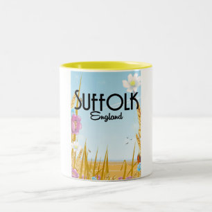 Tasse 2 Couleurs Affiche de voyage de bande dessinée de ferme de Su