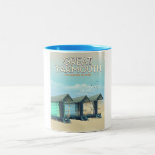Tasse 2 Couleurs Affiche de voyage de cabane de plage de Great Yarm