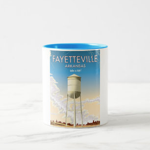 Tasse 2 Couleurs Affiche de voyage de Fayetteville Arkansas