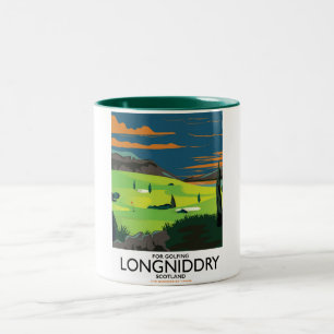 Tasse 2 Couleurs affiche de voyage de golf longniddry Écosse