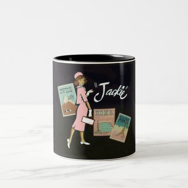 Tasse 2 Couleurs Affiche de voyage de Jackie Kennedy (Centre)