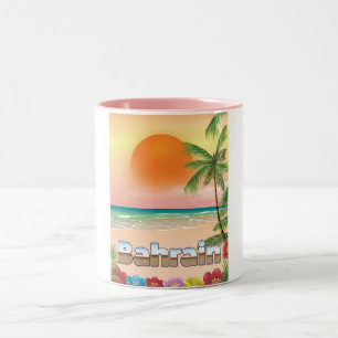 Tasse 2 Couleurs Affiche de voyage de la plage de Bahreïn