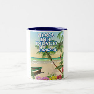 Tasse 2 Couleurs Affiche de voyage de la plage de Boca del Drago Pa