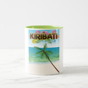 Tasse 2 Couleurs Affiche de voyage de l'île de Kiribati
