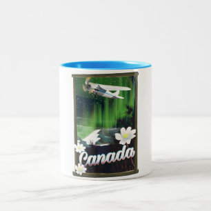 Tasse 2 Couleurs Affiche de voyage de montagne au Canada