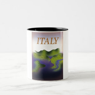 Tasse 2 Couleurs Affiche de voyage de paysage de style vintage Ital