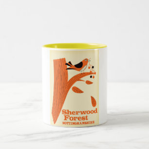 Tasse 2 Couleurs Affiche de voyage de Sherwood Forest, Nottinghamsh