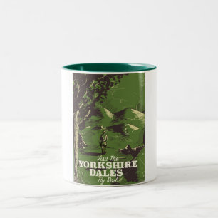 Tasse 2 Couleurs Affiche de voyage de style vintage Yorkshire Dales