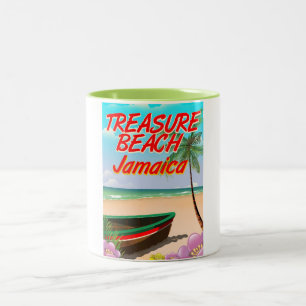 Tasse 2 Couleurs Affiche de voyage de Treasure beach Jamaïque