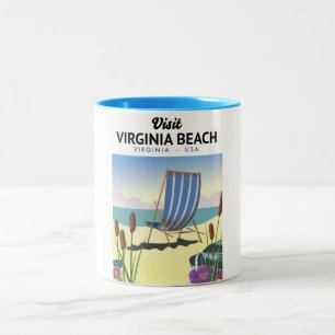 Tasse 2 Couleurs Affiche de voyage de Virginia Beach Virginie États