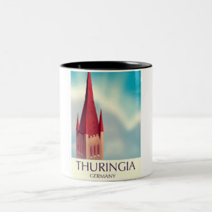 Tasse 2 Couleurs Affiche de voyage en Thuringe Allemagne