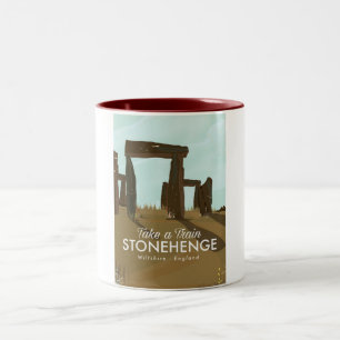 Tasse 2 Couleurs Affiche de voyage en train Stonehenge Wiltshire