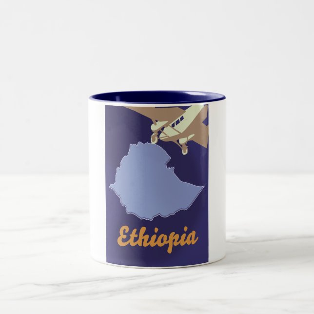 Tasse 2 Couleurs Affiche de voyage Éthiopie (Centre)