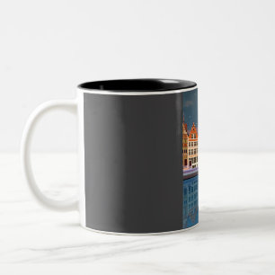 Tasse 2 Couleurs Affiche de voyage Gand Blegium Vintage Minimal Rét