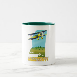 Tasse 2 Couleurs Affiche de voyage imprimée d'une carte vintage du