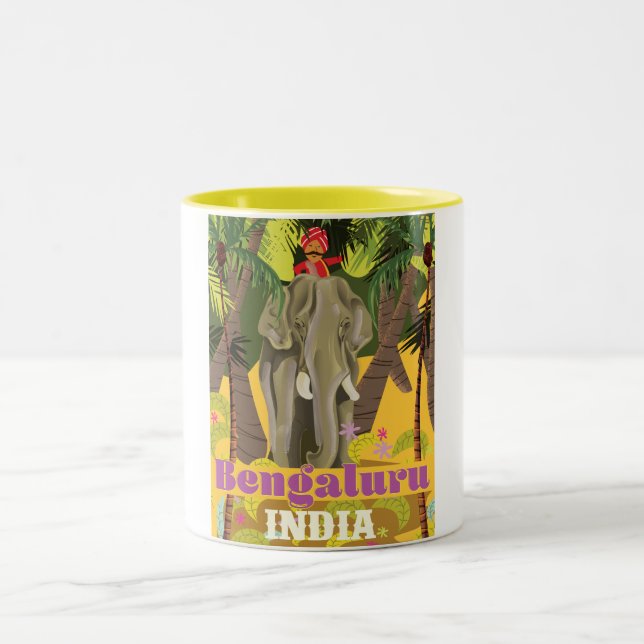 Tasse 2 Couleurs Affiche de voyage indienne du Bengaluru (Centre)