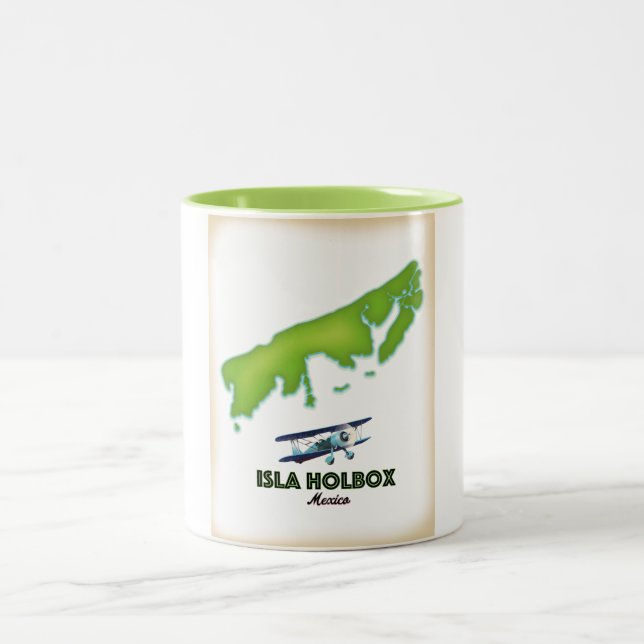 Tasse 2 Couleurs Affiche de voyage Isla Holbox Mexique (Centre)