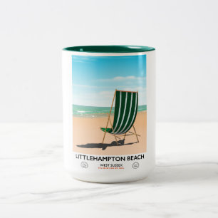 Tasse 2 Couleurs Affiche de voyage Littlehampton Beach East Sussex