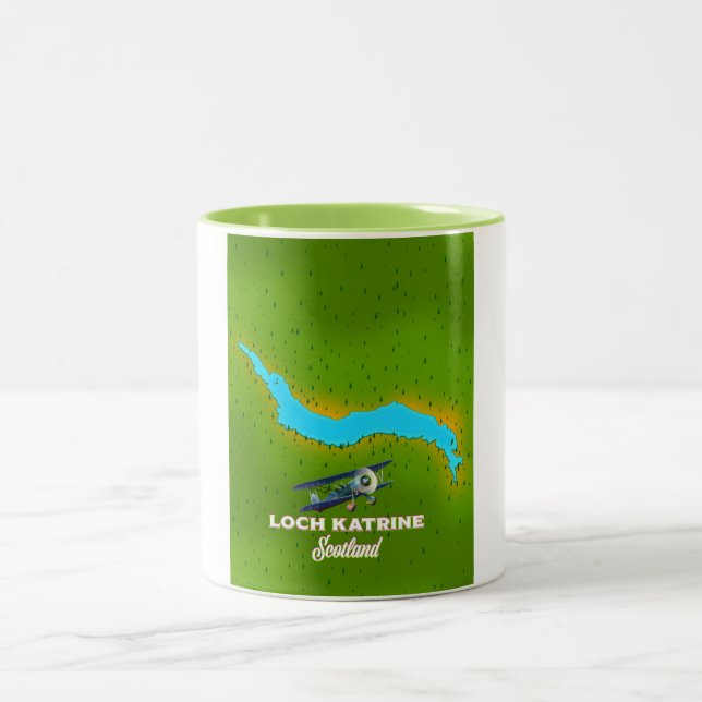 Tasse 2 Couleurs Affiche de voyage Loch katrine ecosse (Centre)