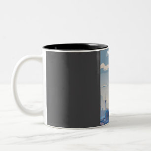 Tasse 2 Couleurs Affiche de voyage Macau Art minimal Vintage Imprim