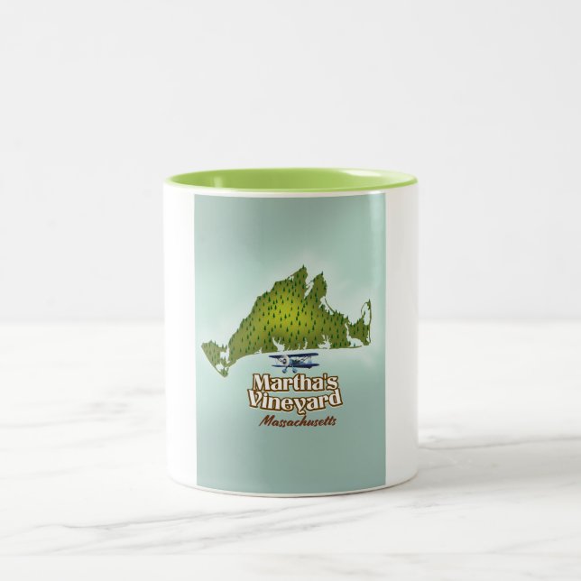 Tasse 2 Couleurs Affiche de voyage Martha's vineyard Massachusetts (Centre)