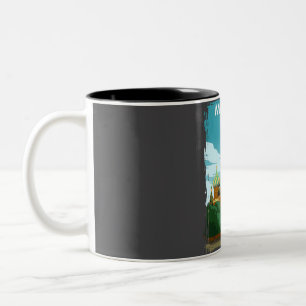 Tasse 2 Couleurs Affiche de voyage minima Vintage Moscou Russie