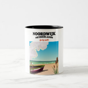 Tasse 2 Couleurs Affiche de voyage Noordwijk Pays-Bas