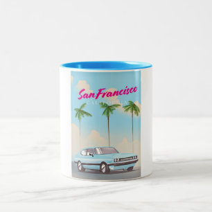 Tasse 2 Couleurs Affiche de voyage San Francisco California Tropica