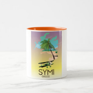 Tasse 2 Couleurs Affiche de voyage Symi Grèce