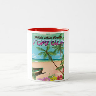 Tasse 2 Couleurs Affiche de voyage Tortola îles vierges britannique