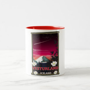 Tasse 2 Couleurs affiche de voyage Vesturland Islande