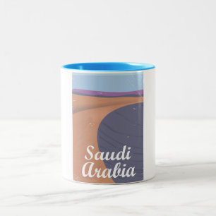Tasse 2 Couleurs Affiche de voyage vintage d'Arabie saoudite