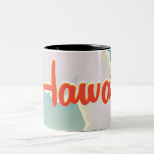 Tasse 2 Couleurs Affiche de voyage vintage de guitare acoustique Ha