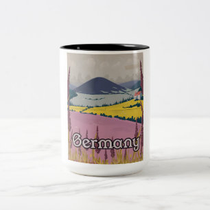 Tasse 2 Couleurs Affiche de voyage vintage de la campagne d'Allemag