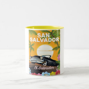 Tasse 2 Couleurs Affiche de voyage vintage de San Salvador