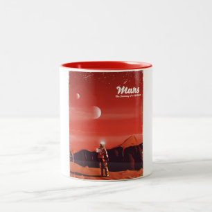 Tasse 2 Couleurs Affiche de voyage vintage de science-fiction de Ma