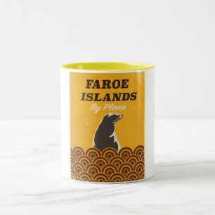 Tasse 2 Couleurs Affiche de voyage vintage des îles Féroé