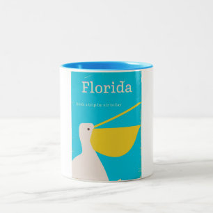 Tasse 2 Couleurs affiche de voyage vintage Florida Pelican