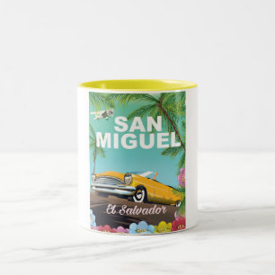 Tasse 2 Couleurs Affiche de voyage vintage San Miguel El Salvador