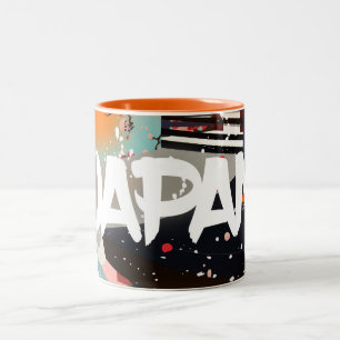 Tasse 2 Couleurs Affiche du bâtiment japonais au soleil couchant