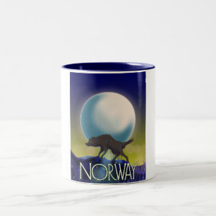 Tasse 2 Couleurs Affiche du loup de Norvège