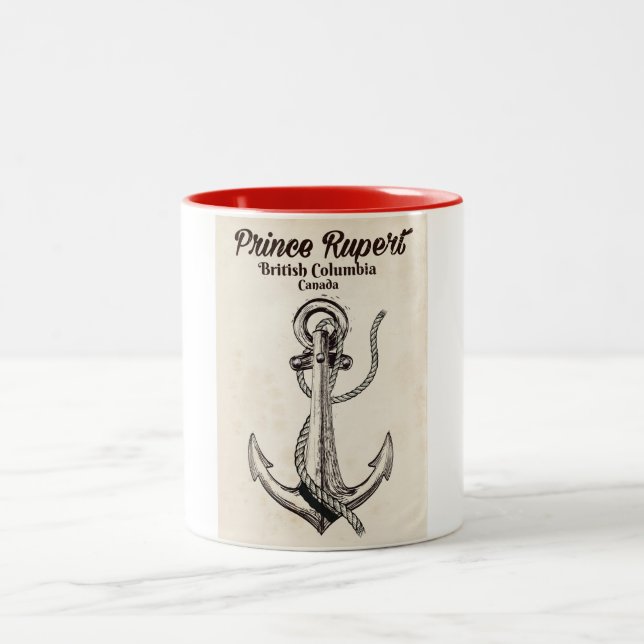 Tasse 2 Couleurs Affiche nautique de Prince Rupert, Colombie-Britan (Centre)